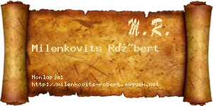 Milenkovits Róbert névjegykártya